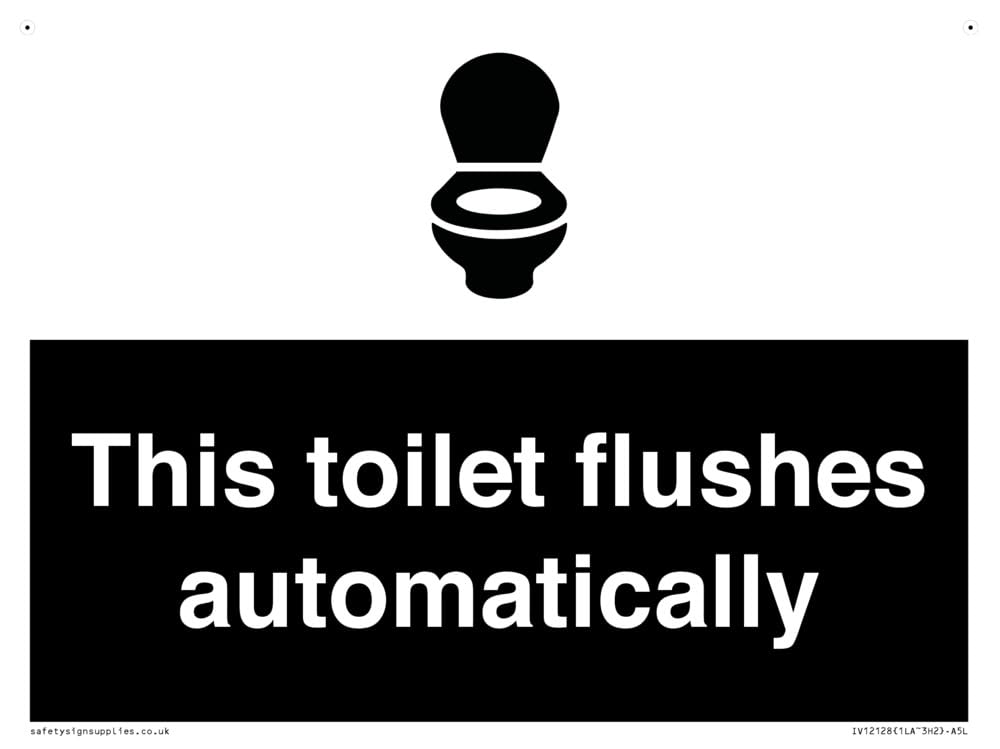 This toilet flushes automatically Sign - 200x150mm - A5L