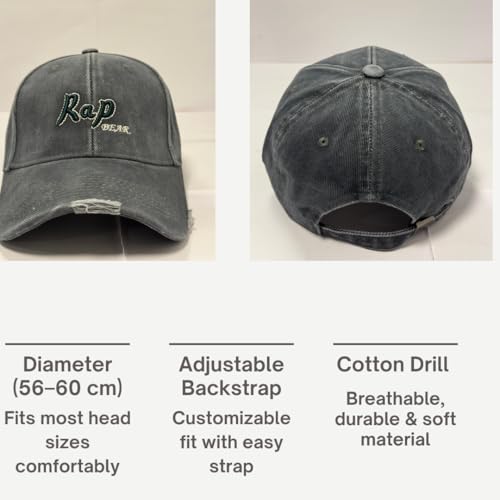 DRUNKEN Gray Unisex Adjustable Cap GREY(48) - Image 4