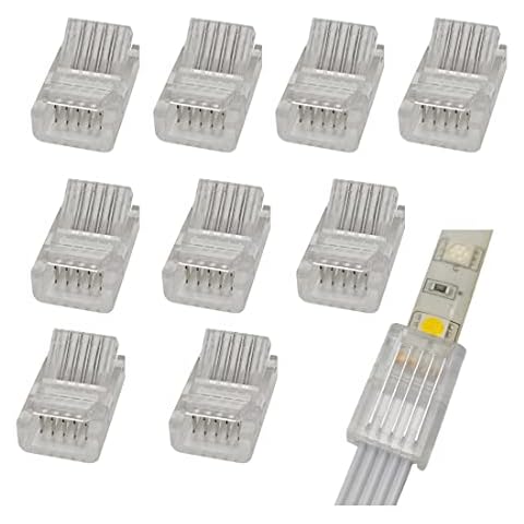 5-Pin 12mm Led Strip Connector Rgbw Unwired Clips Solderless Adapter Terminal Extension Connection for Multicolour LED Strip Lights 12V 24V (10) Cover