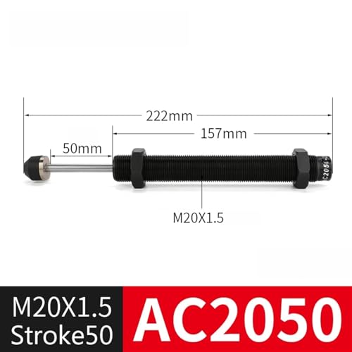 Amortiguador hidráulico AC2050 de acero al carbono con compensación automática 3