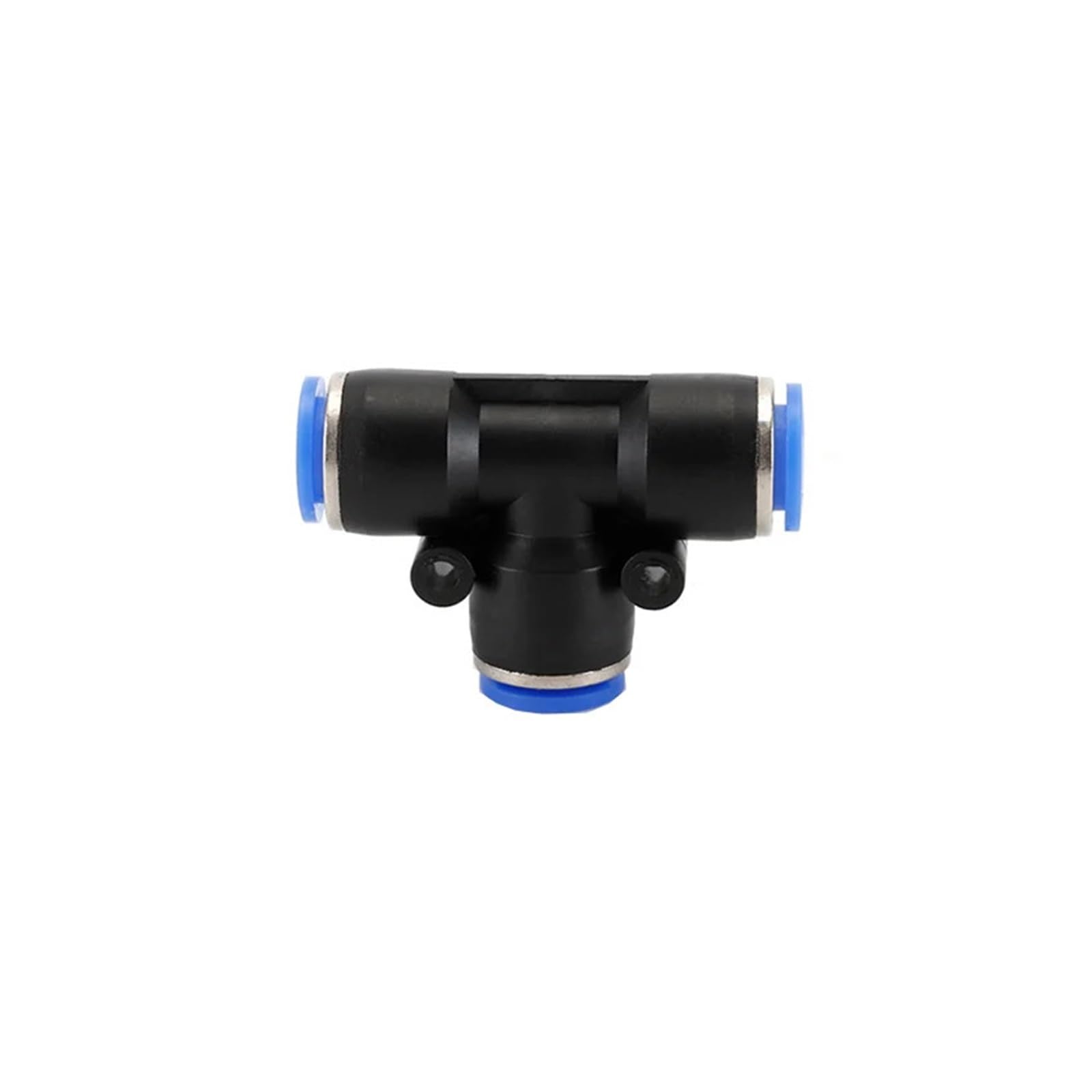 Conector neumático 100 Uds conectores de aire PE 4 6 8 10 12MM conector neumático conexión rápida bloqueo deslizante Tee 3 vías tubo de plástico conector de tubo de manguera de agua(PE-10)