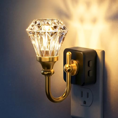 Image of DORESshop Night Light,Diamond Acrylic Night Lights Plug into Wall, 1 Pack