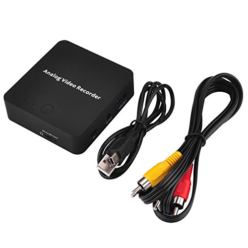 VHS Video To Digital Converter for Camcorder Tape Hi8 VCRs DVR CD DVD Cassette Games Analog File Digitizer - AV Live Streaming Recorder RCA Recording Capture Card Device Audio Record Adapter Equipment