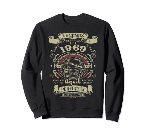Legends were born in 1969 54th Birthday motocicleta motociclista Sudadera