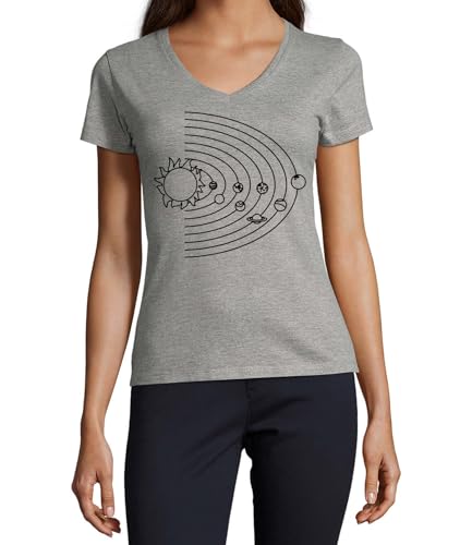 T-shirt col en V coton femme gris espace : fini les hauts sans forme qui grattent
