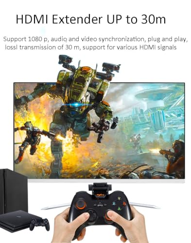 1Goal® HDMI Extender 4k Adapter Over Cat5e/6 (1pair), HDMI Repeater to RJ45 Ethernet Network Converter, 4k HD 1080p UP to 30m/98ft, for HDTV,... - Image 2