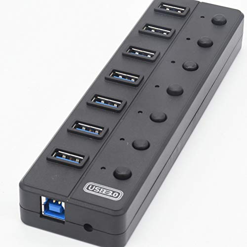 Mobestech Distribuidor de cabo durável Adaptador USB3.0 Conversor de hub USB de 7 portas de alta vel