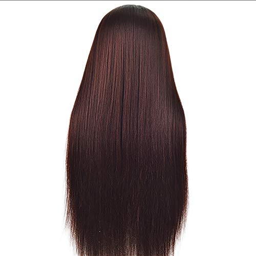 Mannequin Head Hair Styling Training Head Mannequin Beauty Doll Head Real Human Hair Beauty Salon Mannequin Doll Suit with Braids Steel Comb Rubber Band (brown)