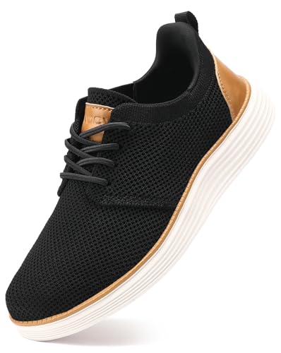 VILOCY Boy's Slip On Casual Dress Sneaker Hands Free Fashion Shoes Comfortable Oxfords Mesh Tennis Breathable School Uniform Formal Church Shoes Black,37