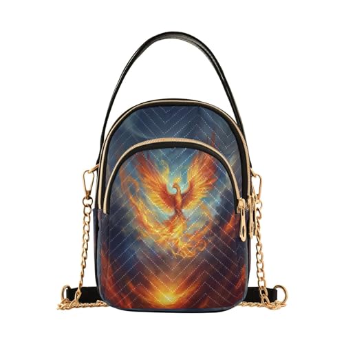 Quilted Crossbody Bags for Women,Fire Phoenix Women's Crossbody Handbags Small Travel Purses Phone Bag