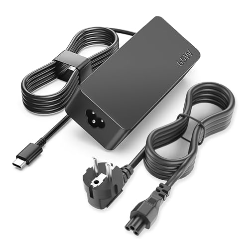 65W Cargador Portátil USB C Compatible con Lenovo ThinkPad X1 T480 T480s T580 T580s T490s E14 E15 E580 300e 100e C340 Yoga 730 910 C720 C730 C910 C940 13ikb C740 X1, Cargador Ordenador Tipo C