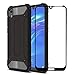 FaDream for Huawei Honor 8S / Y5 2019 Case, 2 in 1 Shockproof Hybrid Dual Layer Heavy Duty Protective Cover with Tempered Glass Screen Protector for Huawei Honor 8S / Y5 2019(Black)