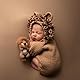 Xanewza Neugeborenes Fotografie Outfits Baby Häkeln Gestrickt Fotoshooting Requisiten Löwe Kostüm Set Für Baby Junge Mädchen Strickoverall + Gestrickte Löwenmütze