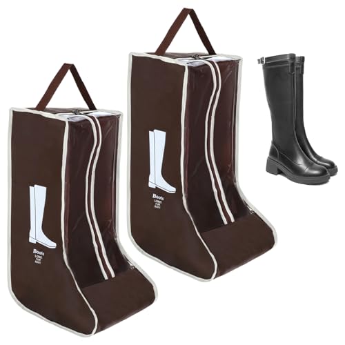 2pcs Boot Bags for Cowboy Boots Portable Boot Storage for Travel Dust Proof Boot Storage Organizer Tall Boots Shoe Cover Protector Bag （11.4' X 8.6' X 19'）