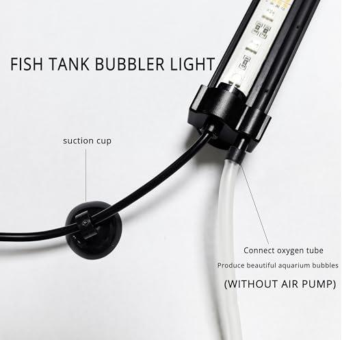 Image of Submersible Aquarium Light,LED Aquarium Air Bubble Light,RGB Color Changing Brightness Adjustable Timing Waterproof Remote Control Fish Tank Light Bar,Aquarium Light Bubbler Wall,11inch