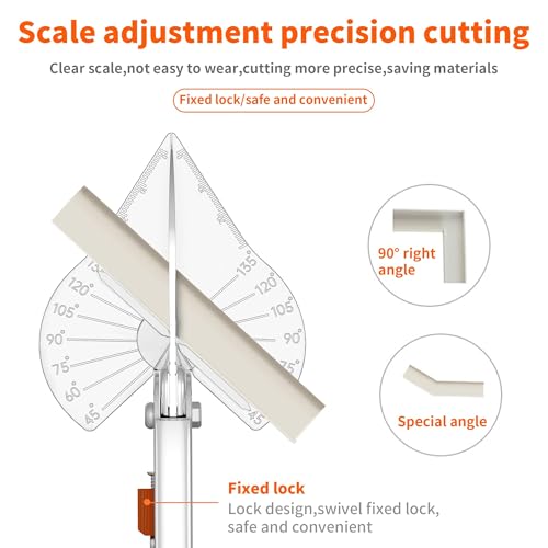 GARTOL Miter Shears- Multifunctional Trunking Shears for Angular Cutting of Moulding and Trim, Adjustable at 45 to 135 Degree, Hand Tools for Cutting Soft Wood, Plastic, PVC, with Replacement Blades
