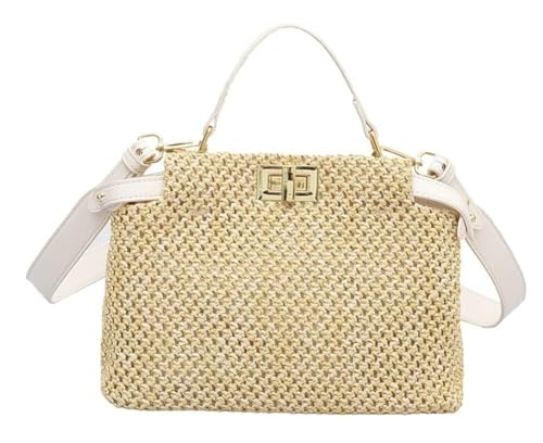 Summer Beach Bag Mini Tote Straw ShoulderChic Handbag Satchel Crossbody Clutch Purses Woven Straw Bag for Women