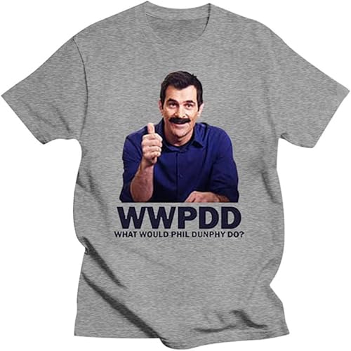 WEIZHINA Modern Family What Would Phil Dunphy DO T Shirt Sizes SMALLMEDIUMLARGEXL 100% Cotton Short Sleeve T Shirt Grey Grey 3XL Grey S