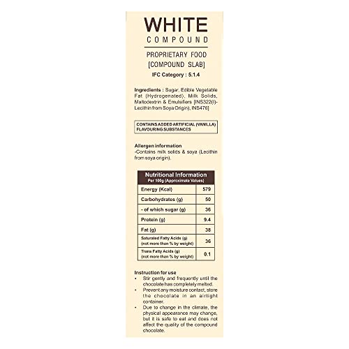 Image of Chocoville White Compound Slab, 500g