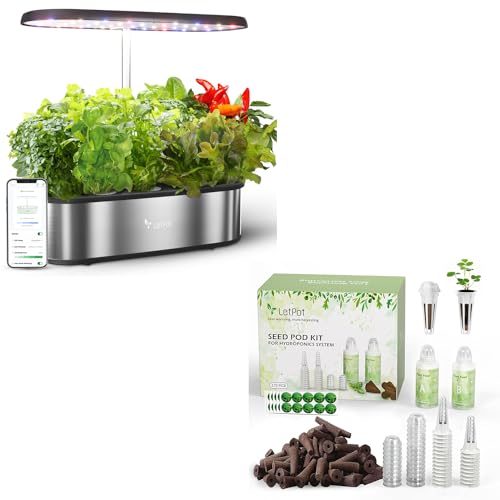 LetPot LPH-SE 12 Pods Hydroponics Growing System Smart Herb Garden Kit with 172 Pcs Seed Pod Kits