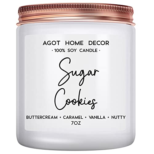 Sugar Cookies Candle | Buttercream, Caramel And Vanilla Winter Holiday Candles For Home Scented| 7Oz Aromatherapy Candles| Home Decor #TOP30