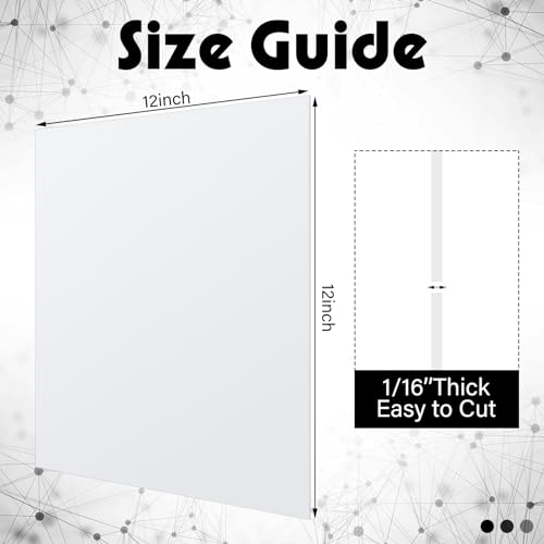 Image of Outus 2 Pieces 1 /16 Inch Thick White Acrylic Sheet 12 x 12 Inch White Acrylic Panel Cast Glass Sheets DIY Materials for DIY Handcraft Decor Display Projects