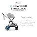 Cybex e-Gazelle S Electronic Assist Stroller – Gazelle S Single-to-Double Electric Stroller, Smart Assist, Rocking Mode, 20+ Configurations & Compact Fold, Silver Frame with Stone Grey Seat