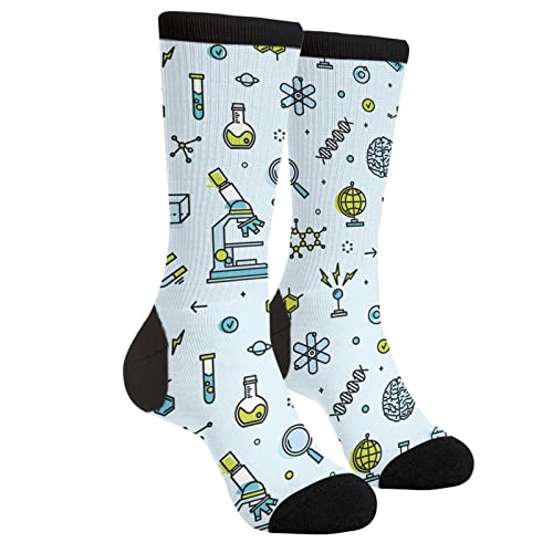 YISHOW Scientific Laboratory Unisex Novelty Crew Socks Casual Funny Crazy