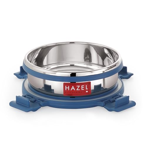 Image of HAZEL Airtight Stainless Steel Containers, 285 ML, Lunch Box with Steel Lid, Set of 4