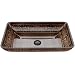 VIGO Rectangular Golden Greek Glass Vessel Bathroom Sink