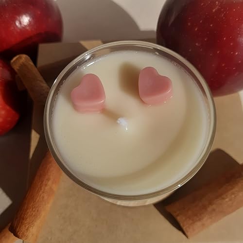 Vela Aromática Vegetal Perfumada Aroma Maçã e Canela 120g com tampa