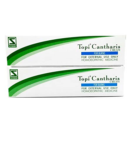 Topi Cantharis Cream (Pack of 2 x 25g Each) - Homeopathic Ointment for Minor Burns