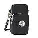 Produktbild Premium Canvas Kleine Umhängetasche, Handtasche für Damen, kompatibel mit Motorola Moto G7+ G7 Play G6 Play G6 Plus Z4 Play/Samsung Galaxy S9 Plus Note 8 J7 S10 S9, schwarz