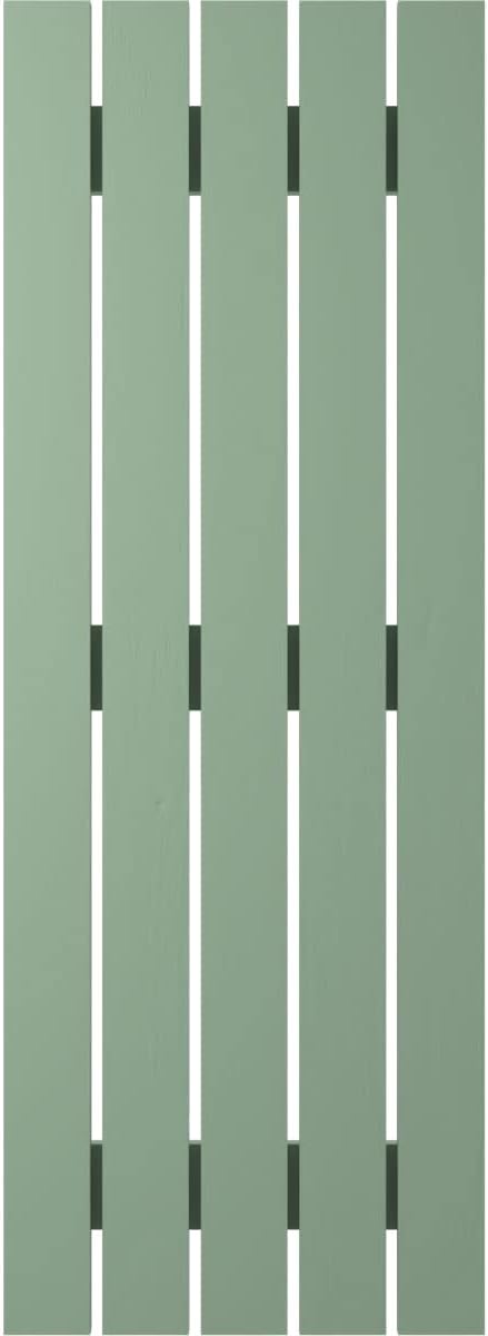 Ekena Millwork ARW401SB519X83TGH Americraft Five 3 Exterior Real Wood Spaced Board-n-Batten Shutters (Per Pair), Track Green