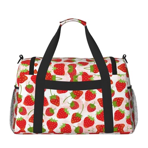 Strawberry print Personal Item Bag Large Duffel Bag Travel Bag Weekender Bag Gym Bag Tote Duffel bag2