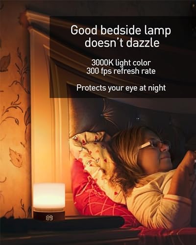 Smilodon Timer-Nachtlicht Pro, dimmbare LED-Nachttischlampe, Nachtlicht für Kinder und Babys, Holzmaserung, Schlafhilfe, wiederaufladbar, batteriebetrieben