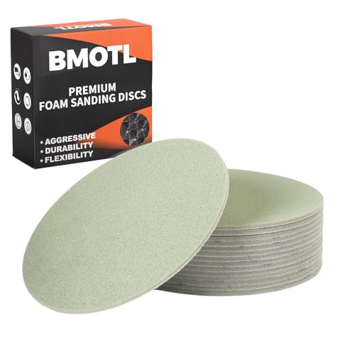 BMOTL 6 Inch Foam Hook & Loop Sanding Discs: 15Pcs 3000 Grit