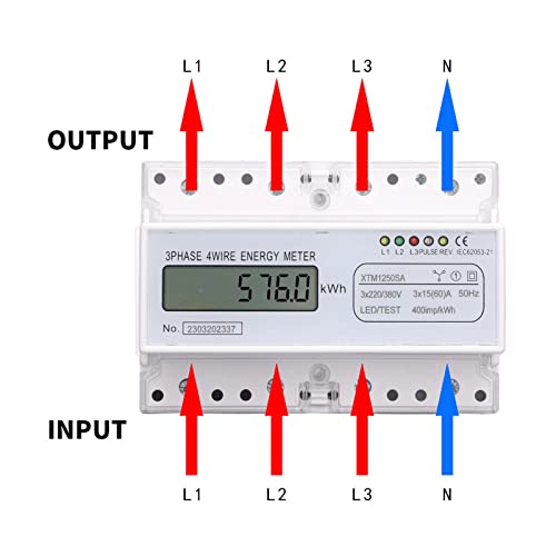 Compteur d'énergie triphasé pour surveiller la consommation LCD - 3