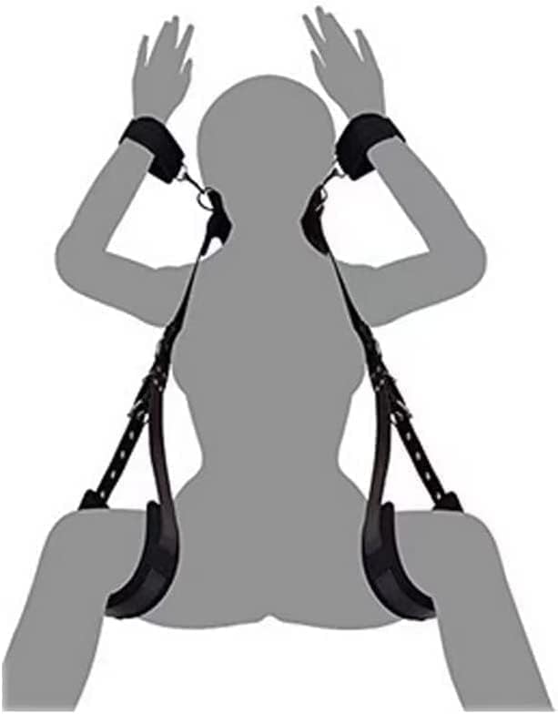 Miniatura 5 de Kit de restricciones de piernas de cuero sintético BDSM para adultos, parejas, juego de cuerda y cuerda, juego de esposas de bondage, correas de