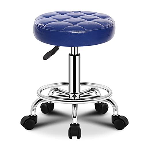 Tabourets de comptoir réglables en cuir PU avec siège rembourré et roulettes
