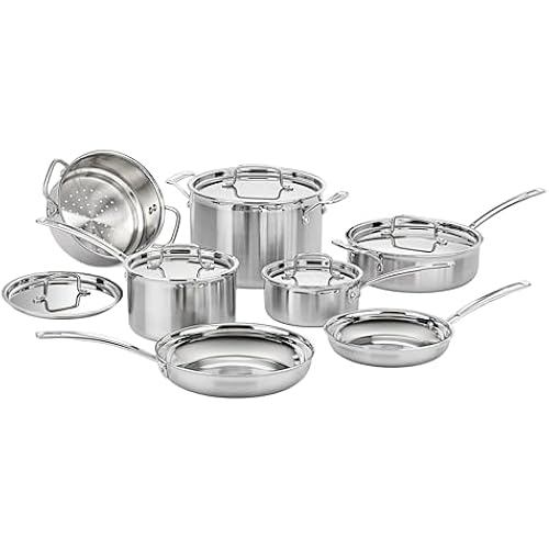 Cuisinart Stainless Steel Pots and Pans Set, Induction Compatible, 12 pc