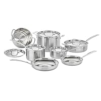 Cuisinart MCP-12N Multiclad Pro Stainless Steel 12-Piece Cookware Set, Silver