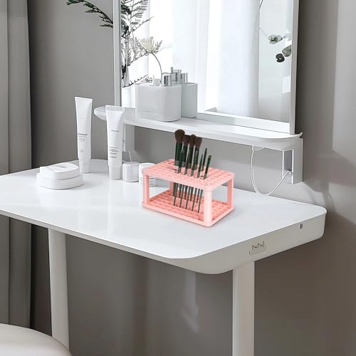 Image of Paint & Makeup Brush Holder, Square Plastic Organizer for Cosmetic Brushes, Art Pens, Pencils, Markers, Calligraphy Pens, Small Tools Storage
