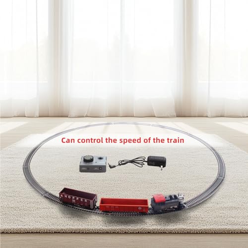 Image of HO Scale 1:87 Electric Train Sets, Black Locomotive Trainset with Remote Control Track Power Pack and Speed Controller Ages 14+