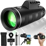 40x60 Monocular Telescope with Smartphone Adapter and Telescope Case High Powered Monocular, Compact Monocular for Wildlife, Hunting, Camping, Travel &Outdoor Adventures
