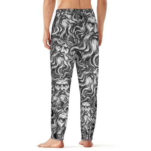 God Hades Mythical Symbols Men's Pajama Bottoms Sleep Lounge Soft Comfy Pants Sleepwear3