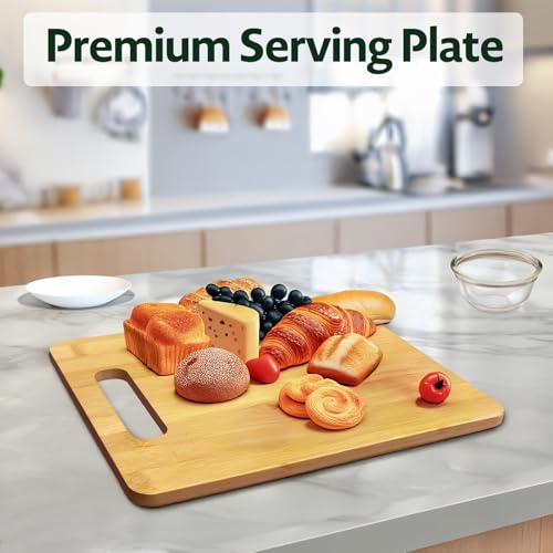 Tabla de cortar rectangular de bambú premium miniatura 2