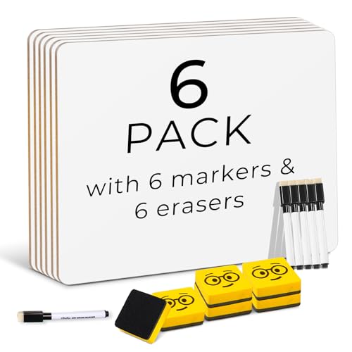 Ohuhu 6 Stück Whiteboard Klein A4, Doppelseitige Mini Whiteboard...