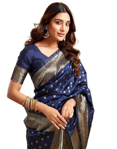 Image of C J Enterprise Women's Banarasi Saree Pure Kanjivaram Style Silk Saree With Blouse Piece for Wedding (Pari-160)