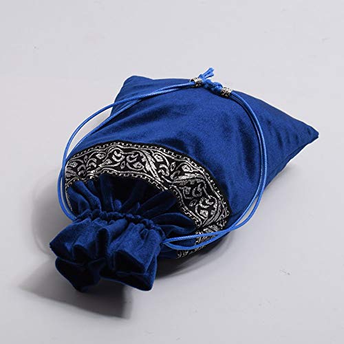 Graceart Large 31"X31" Altar Tarot Table Cloth Astrology Embroidered Velet Table Cover With Tarot Pouch (Blue) #TOP5